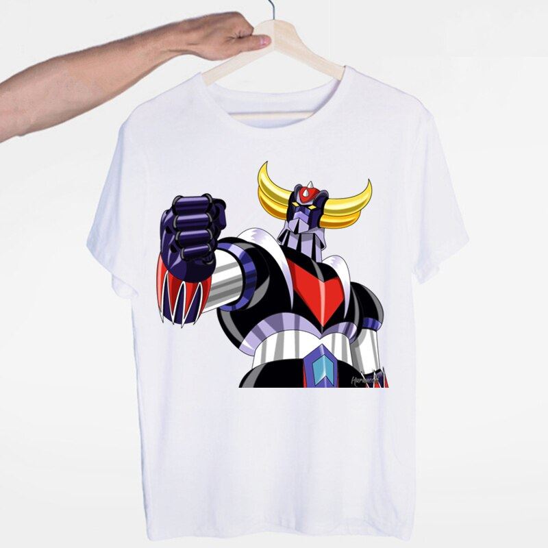 Men Print Robot Grendizer Japanese Anime Classic T-shirt O-Neck Short Sleeve Sum