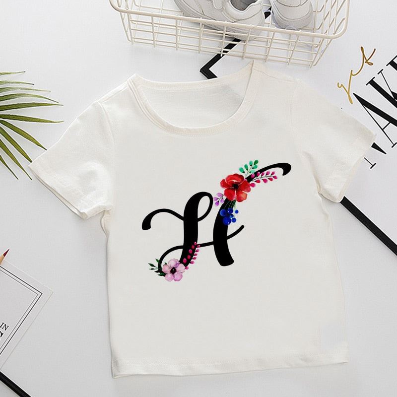 Unisex Summer New T-shirt Fashion Alphabet Girls Tshirts Harajuku Retro Boy Tshi