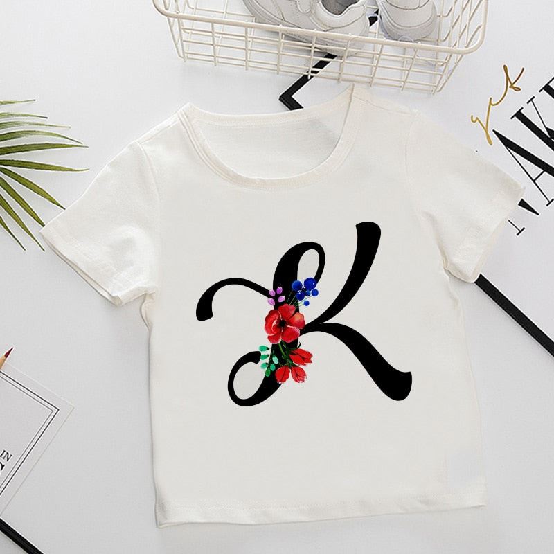 Unisex Summer New T-shirt Fashion Alphabet Girls Tshirts Harajuku Retro Boy Tshi