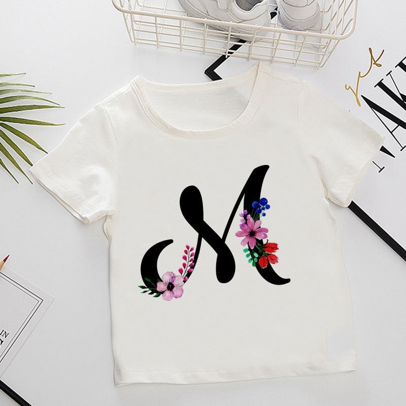 Unisex Summer New T-shirt Fashion Alphabet Girls Tshirts Harajuku Retro Boy Tshi