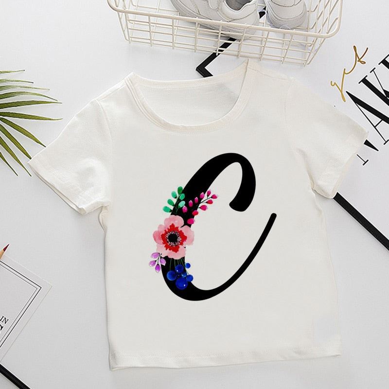 Unisex Summer New T-shirt Fashion Alphabet Girls Tshirts Harajuku Retro Boy Tshi