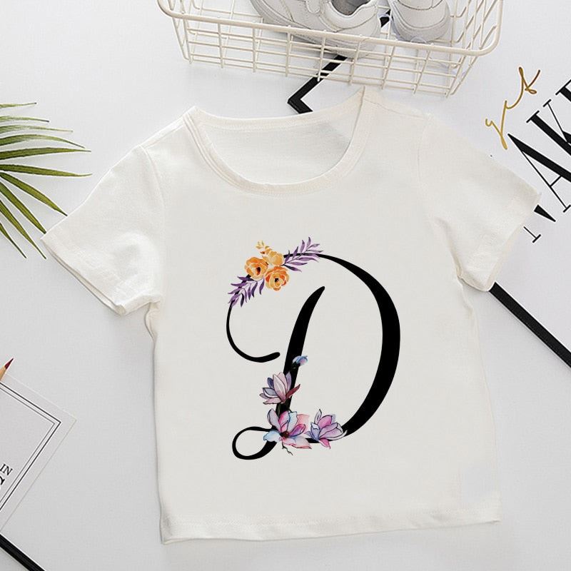 Unisex Summer New T-shirt Fashion Alphabet Girls Tshirts Harajuku Retro Boy Tshi