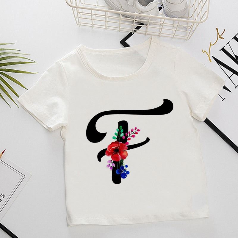 Unisex Summer New T-shirt Fashion Alphabet Girls Tshirts Harajuku Retro Boy Tshi