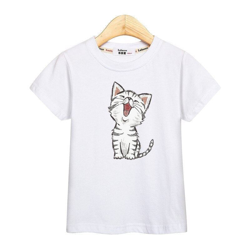 Little girl t-shirt fashion kids tops short sleeve tees 100% cotton shirt cute c