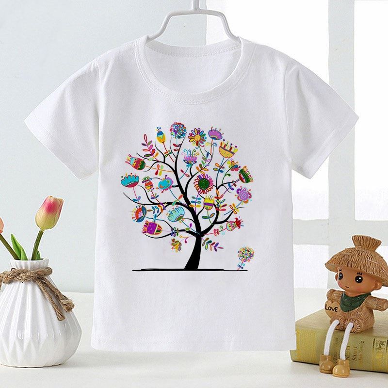 Kids Girl T Shirt Summer Baby Magic Tree Tops Toddler Tees Clothes Children Clot