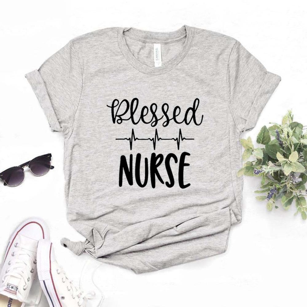 Blessed Nurse heartbeat Print Women tshirt Cotton Casual Funny t shirt Gift For