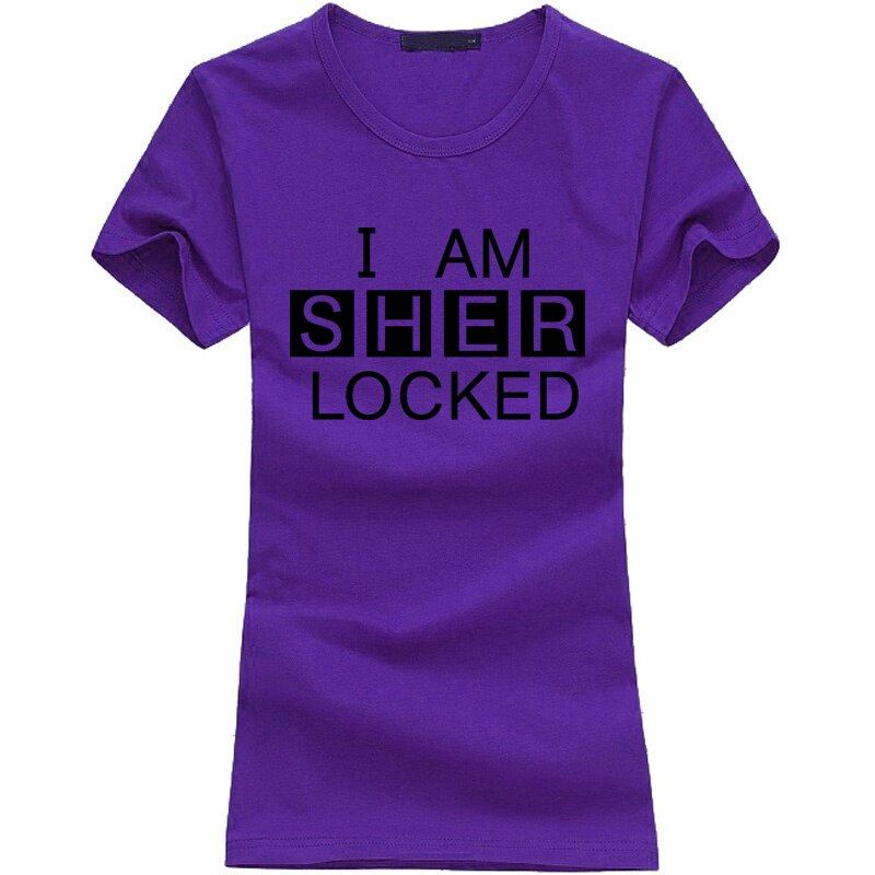 2020 I Am SHER Locked print women tshirt Sherlock Holmes funny cotton casual top