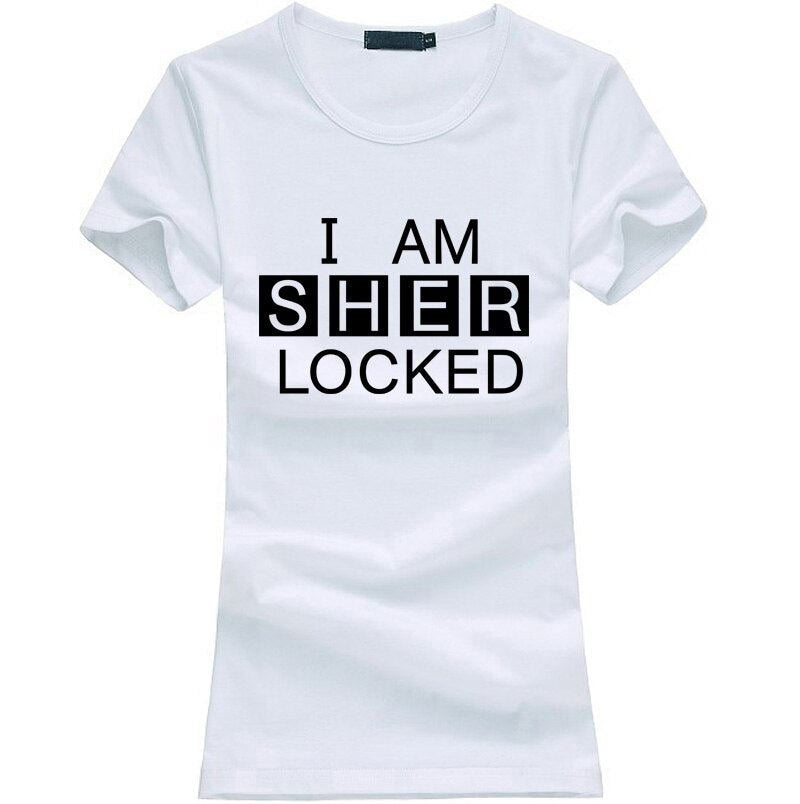 2020 I Am SHER Locked print women tshirt Sherlock Holmes funny cotton casual top