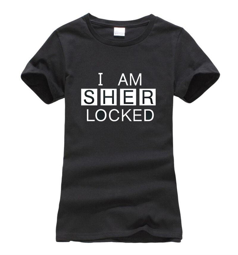 2020 I Am SHER Locked print women tshirt Sherlock Holmes funny cotton casual top