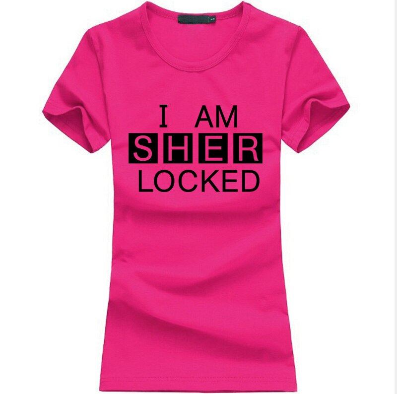 2020 I Am SHER Locked print women tshirt Sherlock Holmes funny cotton casual top