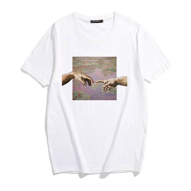 Michelangelo Cappella Sistina Harajuku Ulzzang Tumblr Women T-shirt New Summer F