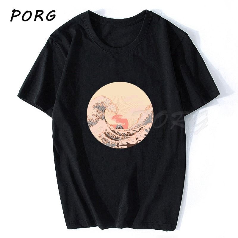 The Great Retro Wave Japan Anime T-shirt Ulzzang Harajuku Streetwear Cotton Cami