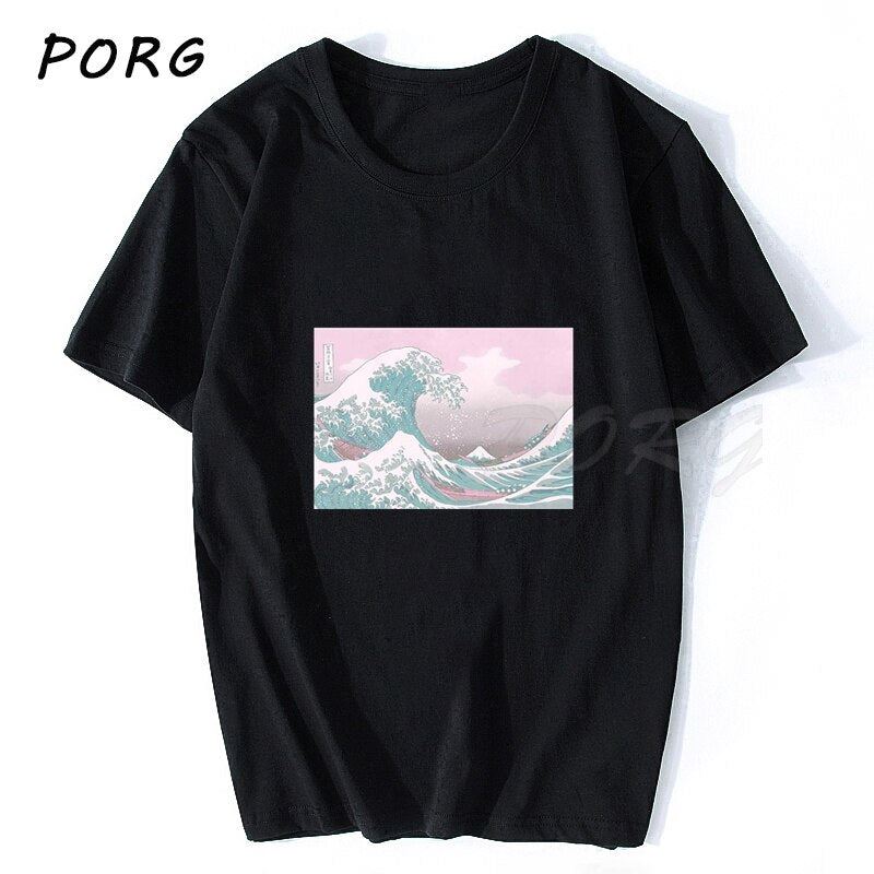 The Great Retro Wave Japan Anime T-shirt Ulzzang Harajuku Streetwear Cotton Cami