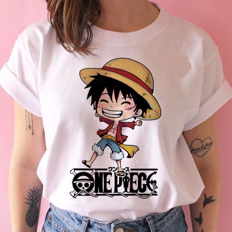 one piece t shirt women harajuku Anime 80s cartoon kawaii tshirt ulzzang summer