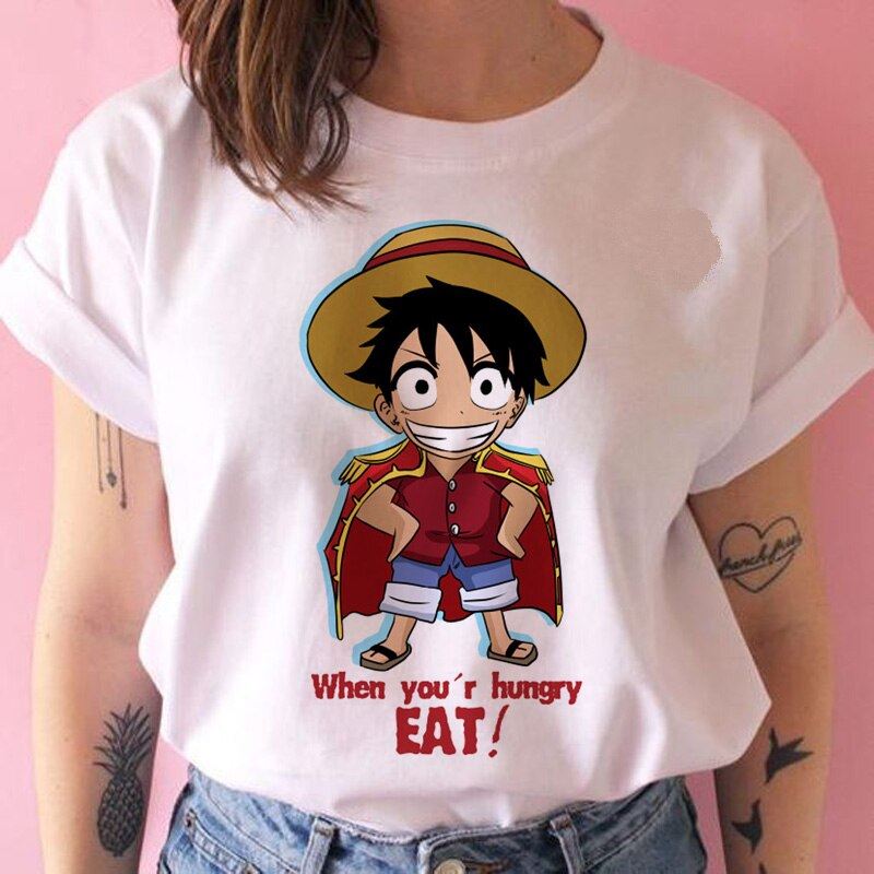 one piece t shirt women harajuku Anime 80s cartoon kawaii tshirt ulzzang summer