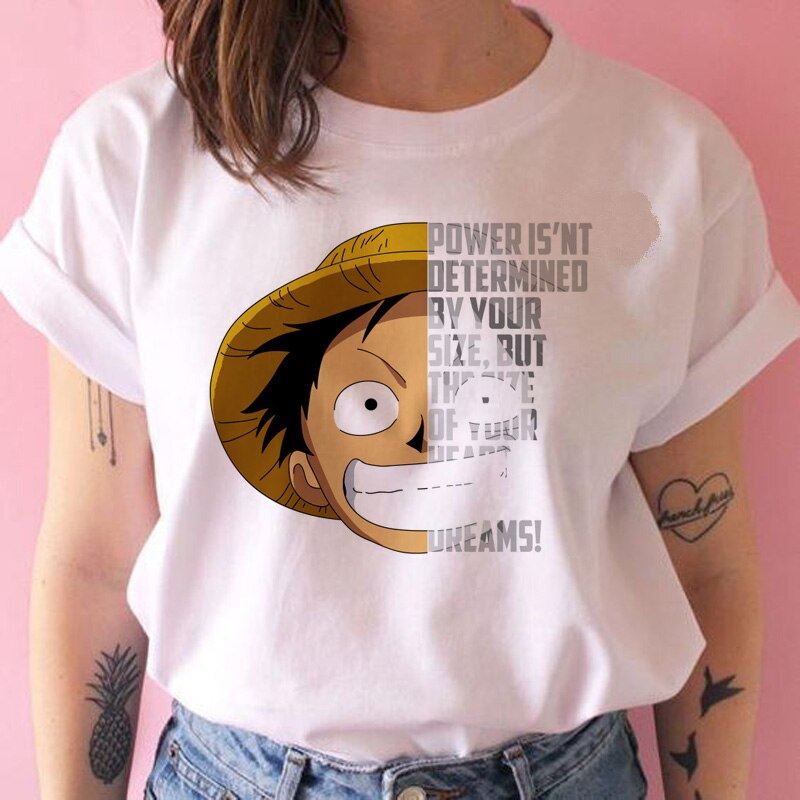 one piece t shirt women harajuku Anime 80s cartoon kawaii tshirt ulzzang summer