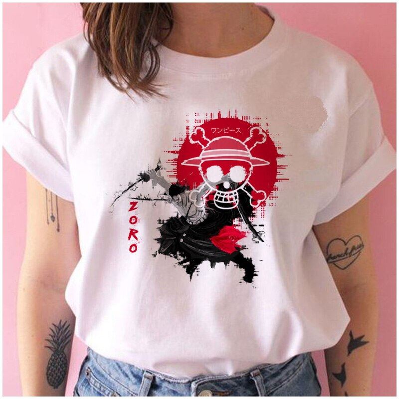 one piece t shirt women harajuku Anime 80s cartoon kawaii tshirt ulzzang summer