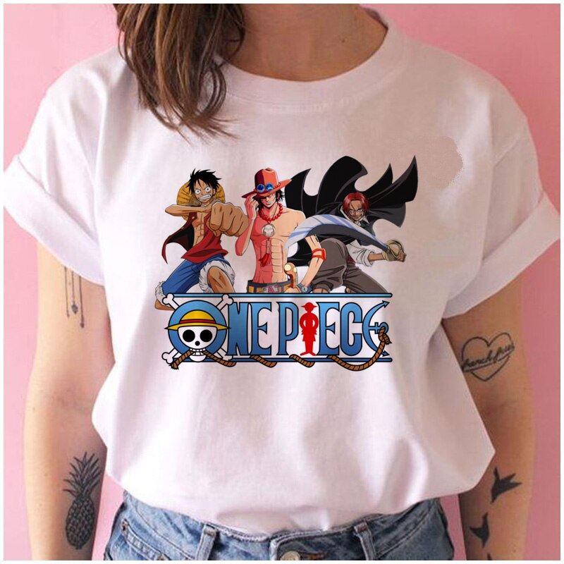 one piece t shirt women harajuku Anime 80s cartoon kawaii tshirt ulzzang summer