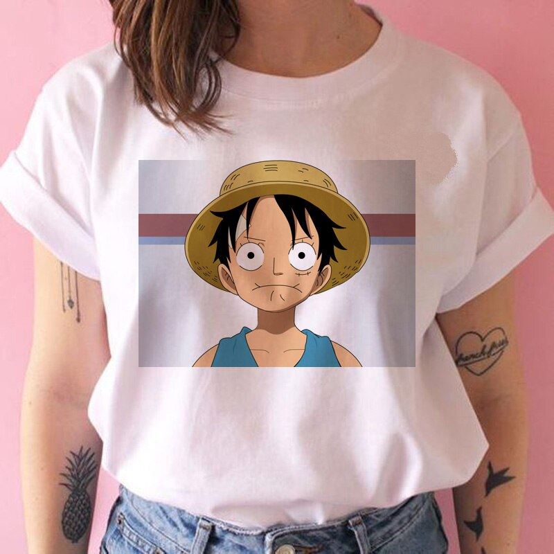 one piece t shirt women harajuku Anime 80s cartoon kawaii tshirt ulzzang summer