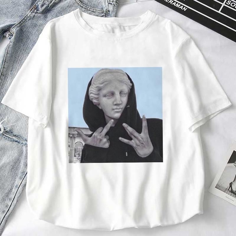 Harajuku Fun David Michelangelo Statue T Shirt Women Print Tshirt 2019 Summer Ne