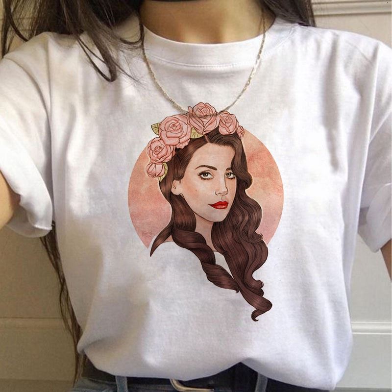 Lana Del Rey Harajuku Ullzang T Shirt Women Funny Print Fans T-shirt 90s Graphic