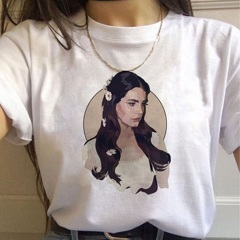 Lana Del Rey Harajuku Ullzang T Shirt Women Funny Print Fans T-shirt 90s Graphic