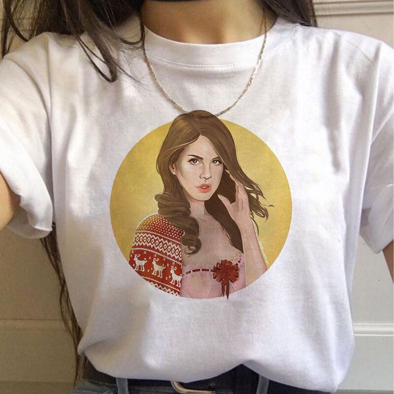 Lana Del Rey Harajuku Ullzang T Shirt Women Funny Print Fans T-shirt 90s Graphic