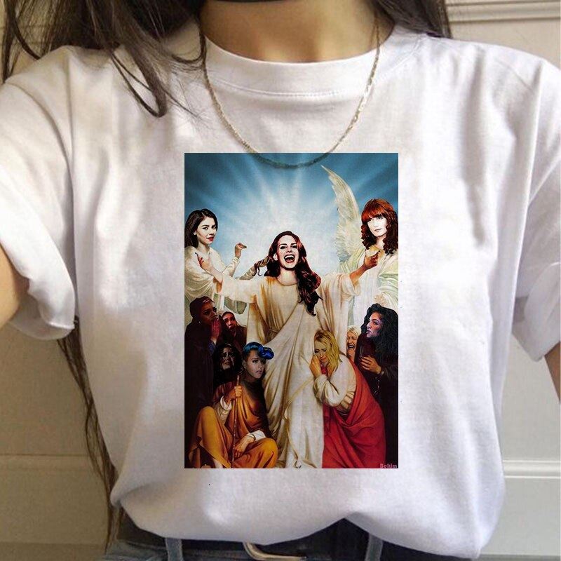 Lana Del Rey Harajuku Ullzang T Shirt Women Funny Print Fans T-shirt 90s Graphic