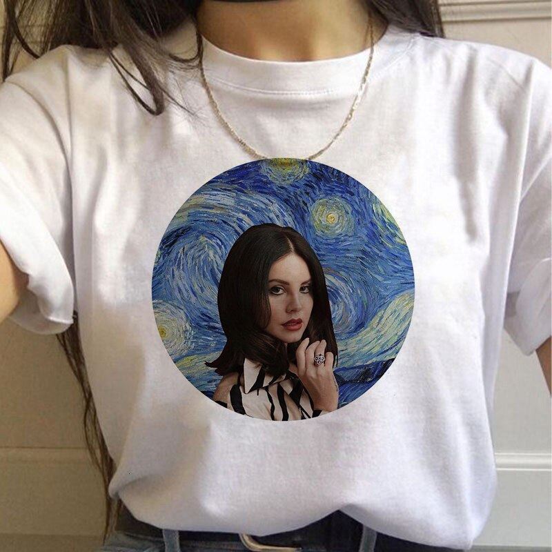 Lana Del Rey Harajuku Ullzang T Shirt Women Funny Print Fans T-shirt 90s Graphic