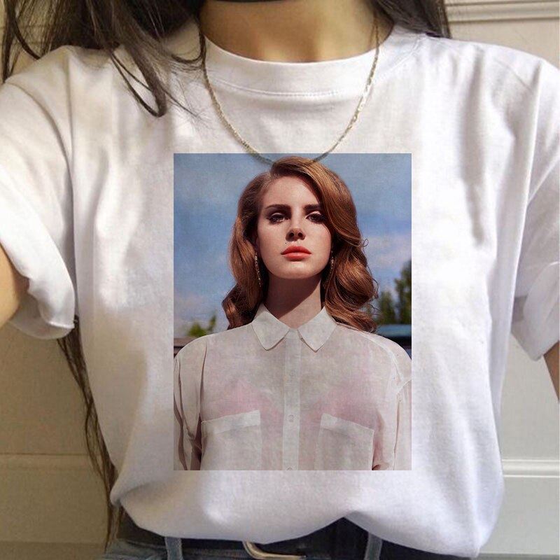 Lana Del Rey Harajuku Ullzang T Shirt Women Funny Print Fans T-shirt 90s Graphic