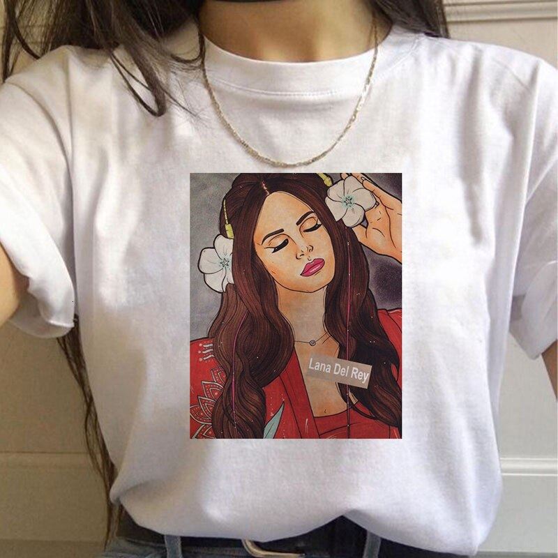 Lana Del Rey Harajuku Ullzang T Shirt Women Funny Print Fans T-shirt 90s Graphic