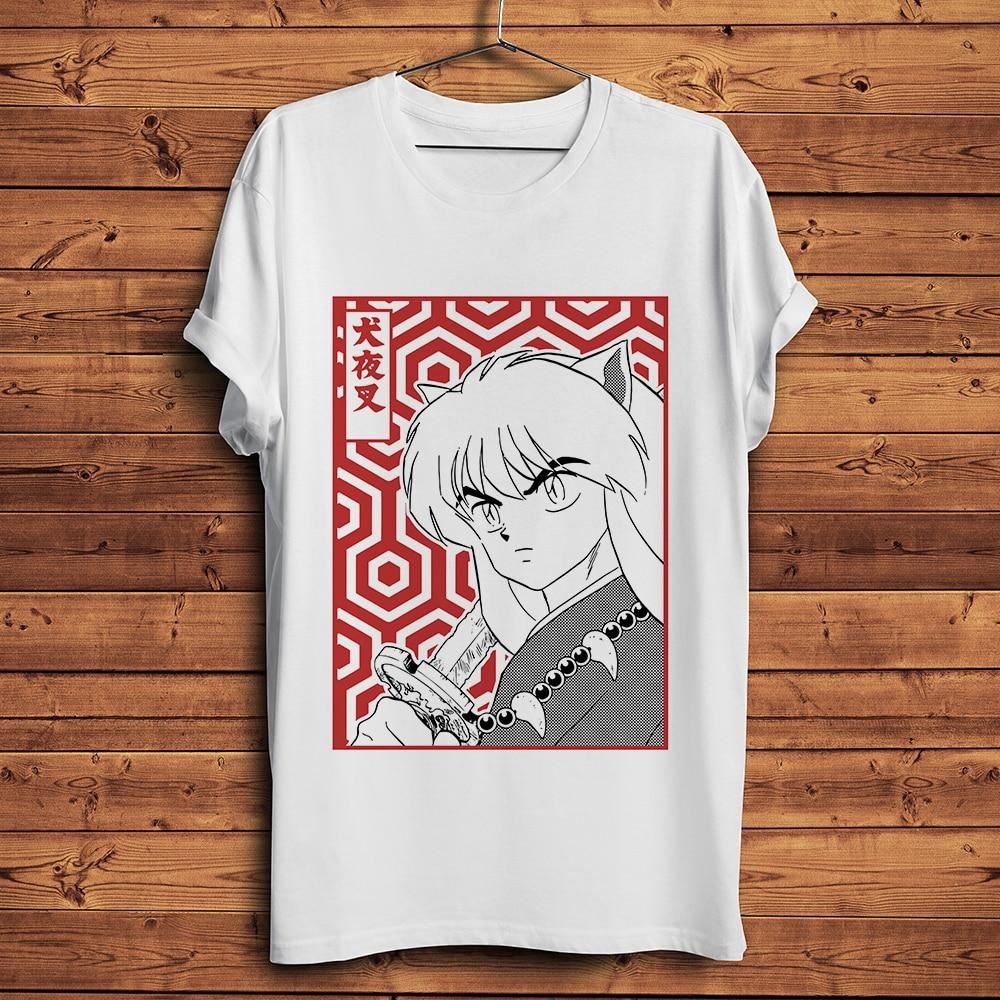 Inuyasha funny anime t shirt men new White casual short sleeve tshirt homme JAPA