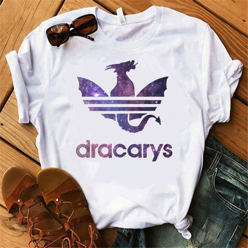 Streetware Dracarys Dragon Printed Female T-shirt Europe America Summer Vogue Wo