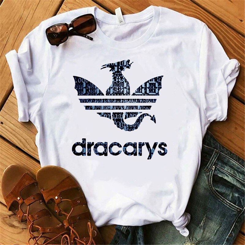 Streetware Dracarys Dragon Printed Female T-shirt Europe America Summer Vogue Wo