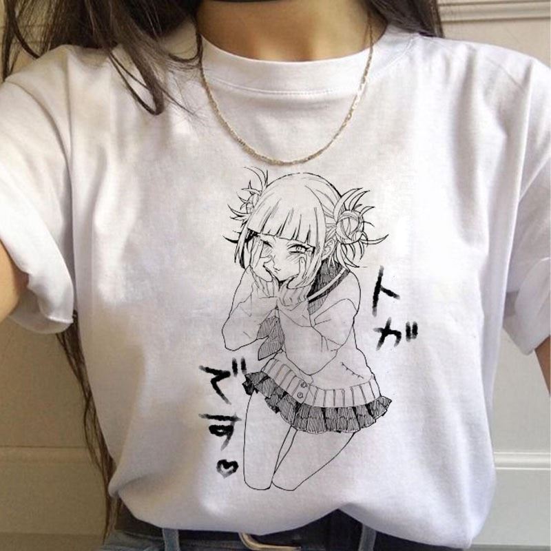 New Ahegao Harajuku Graphic T Shirt Women My Hero Academia Anime Senpai T-shirt