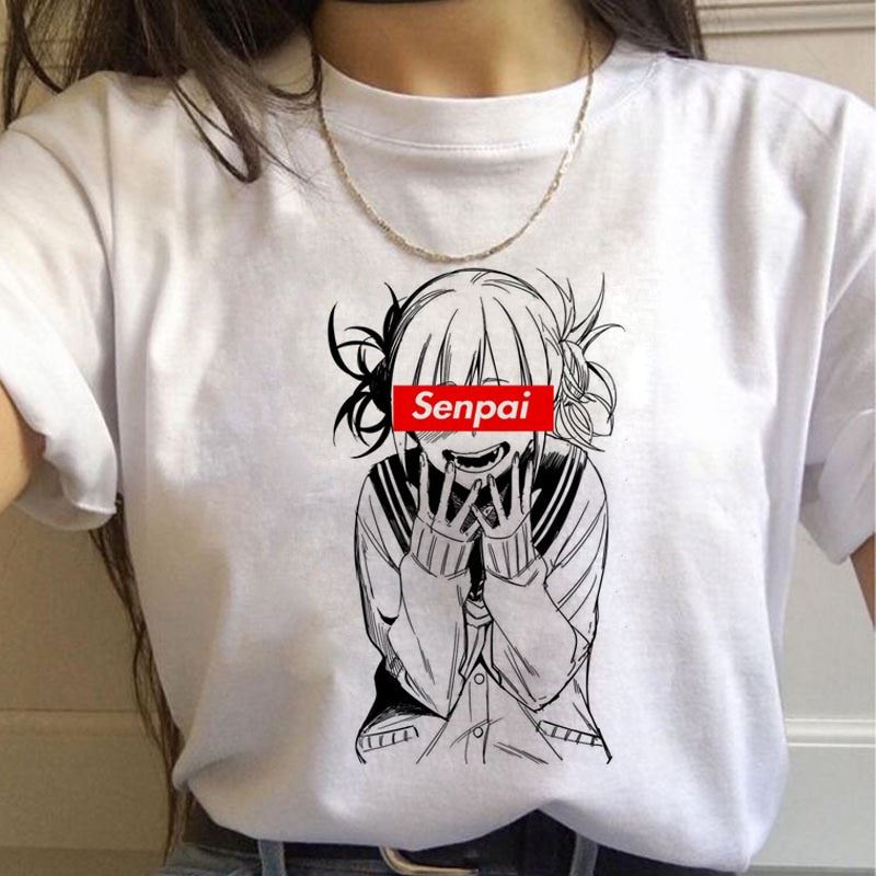 New Ahegao Harajuku Graphic T Shirt Women My Hero Academia Anime Senpai T-shirt