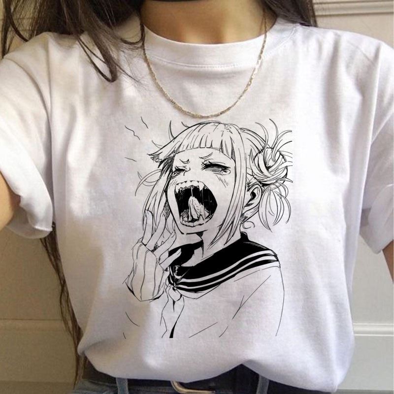 New Ahegao Harajuku Graphic T Shirt Women My Hero Academia Anime Senpai T-shirt