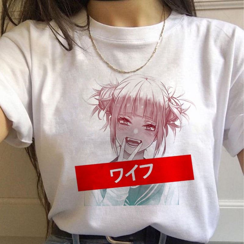 New Ahegao Harajuku Graphic T Shirt Women My Hero Academia Anime Senpai T-shirt