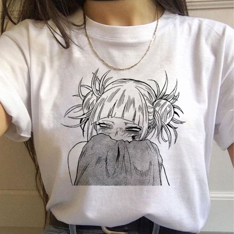 New Ahegao Harajuku Graphic T Shirt Women My Hero Academia Anime Senpai T-shirt