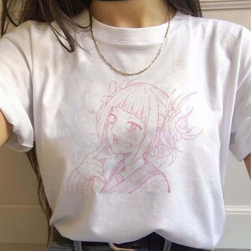 New Ahegao Harajuku Graphic T Shirt Women My Hero Academia Anime Senpai T-shirt