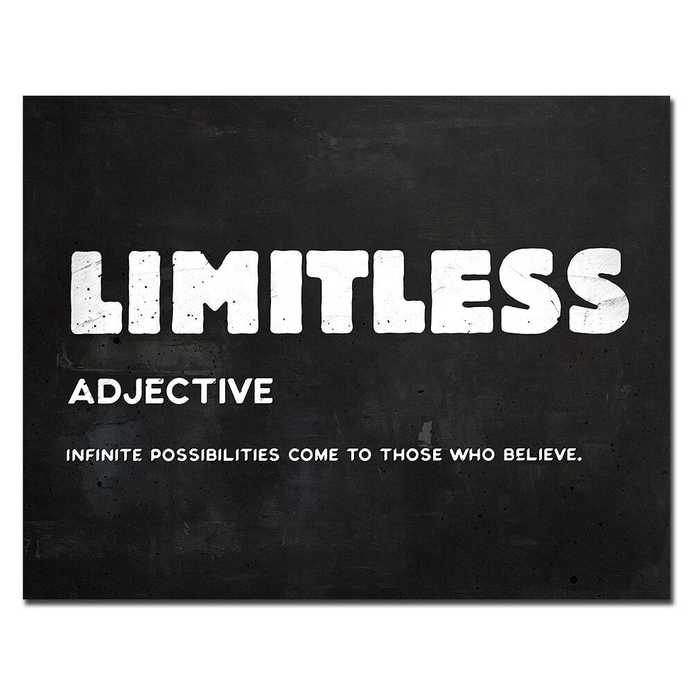 AAHH Canvas Painting Limitless Inspirational Street Hustle Quote on Canvas Wall 12x16