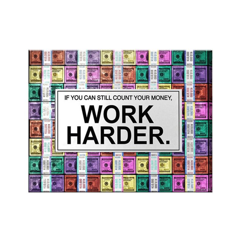 Canvas Pictures Poster Work Hard Make Money Modern Wall Art Prints Picture 12x16