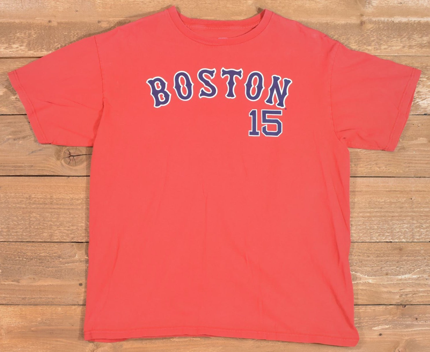 Boston Red Sox t shirt Large Pedroia 15 Red Baseball Shirt MLB