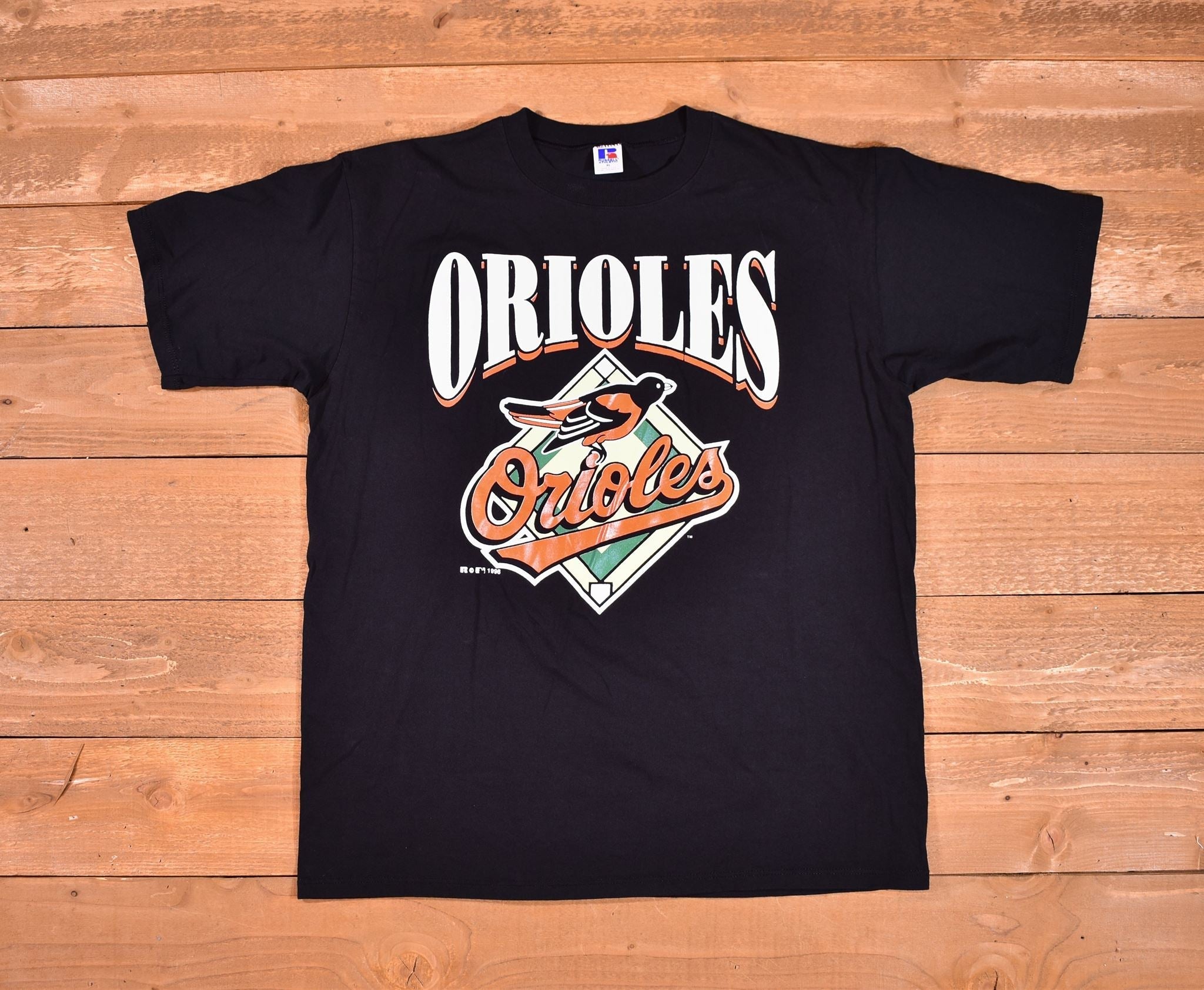 Vintage 1996 Orioles T-shirt Authentic Baseball shirt black x large Russell Used