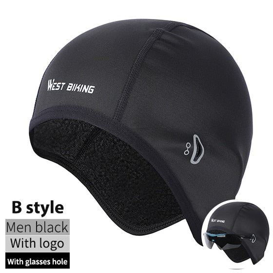 WEST BIKING Cycling Caps Winter Warm Fleece Hats Thermal Bicycle Cap Headwear Go