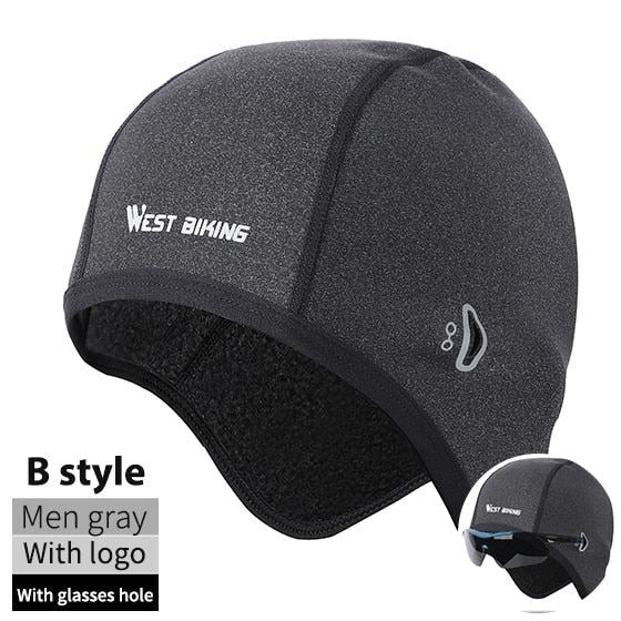 WEST BIKING Cycling Caps Winter Warm Fleece Hats Thermal Bicycle Cap Headwear Go