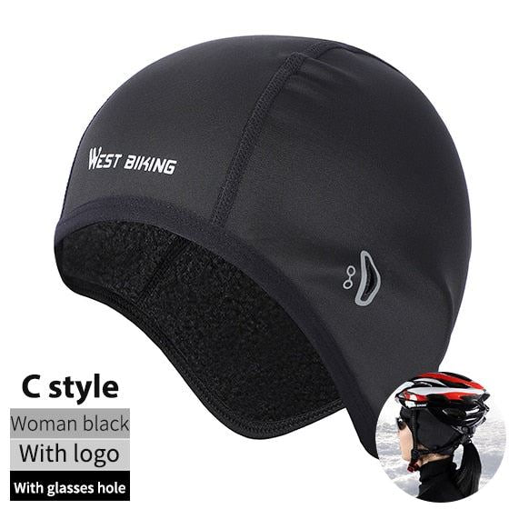 WEST BIKING Cycling Caps Winter Warm Fleece Hats Thermal Bicycle Cap Headwear Go