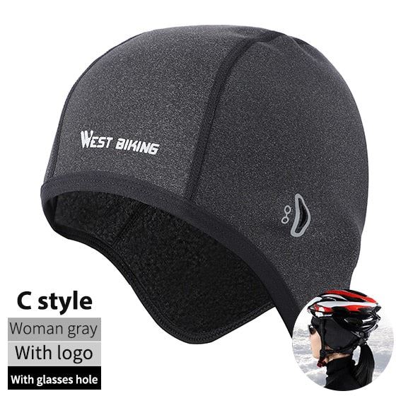 WEST BIKING Cycling Caps Winter Warm Fleece Hats Thermal Bicycle Cap Headwear Go