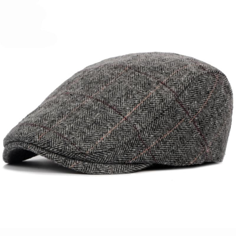 Autumn Winter Men newsboy hat Berets British Western Style Wool Advanced Flat Iv