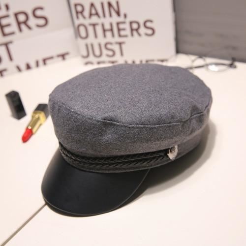 Fashion Women Men Military Hat Spring Autumn Sailor Hats Black Ladies Caps